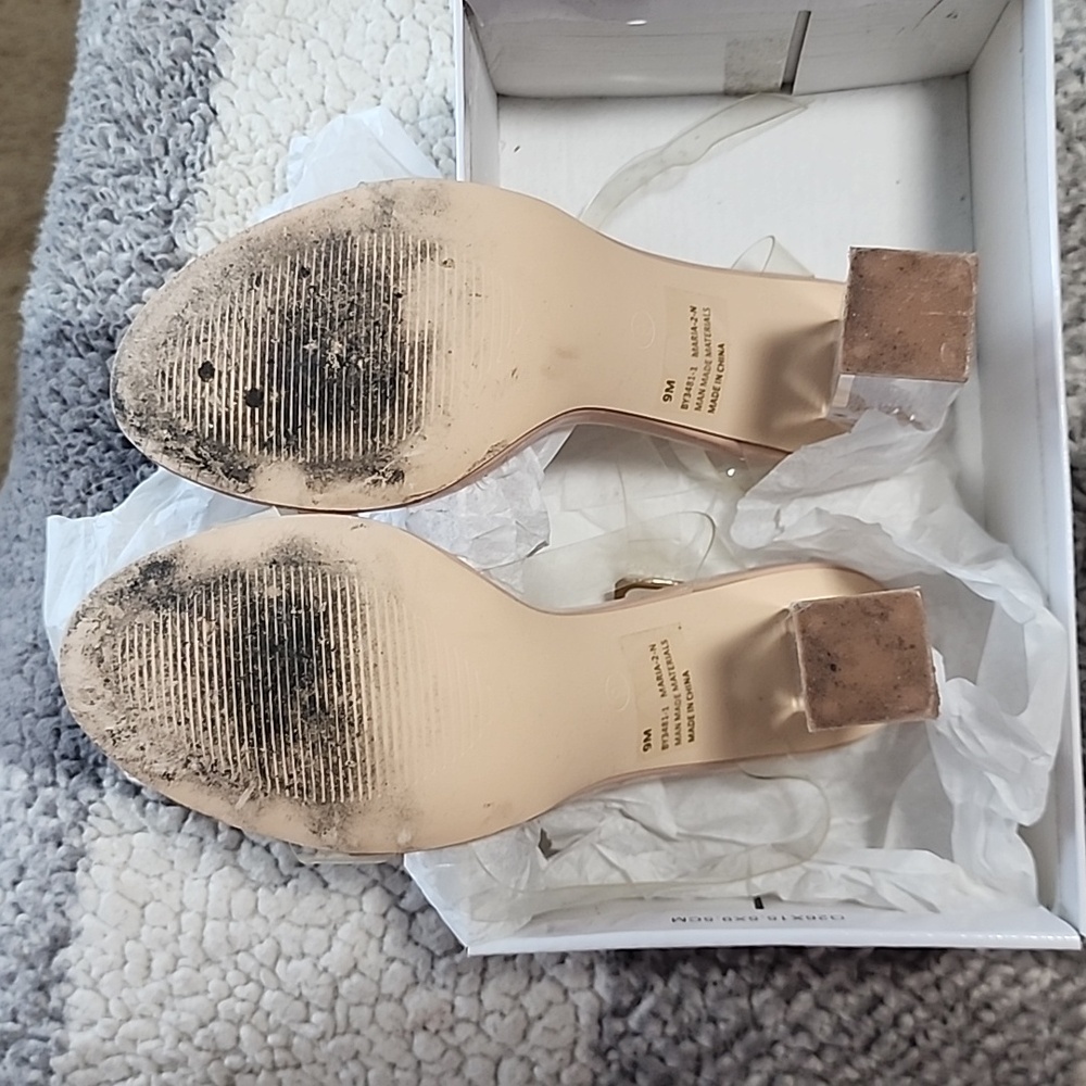 Fashion Nova Transparent and Beige Heels - Picture 6 of 7